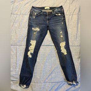 BKE destructed skinny ankle jean